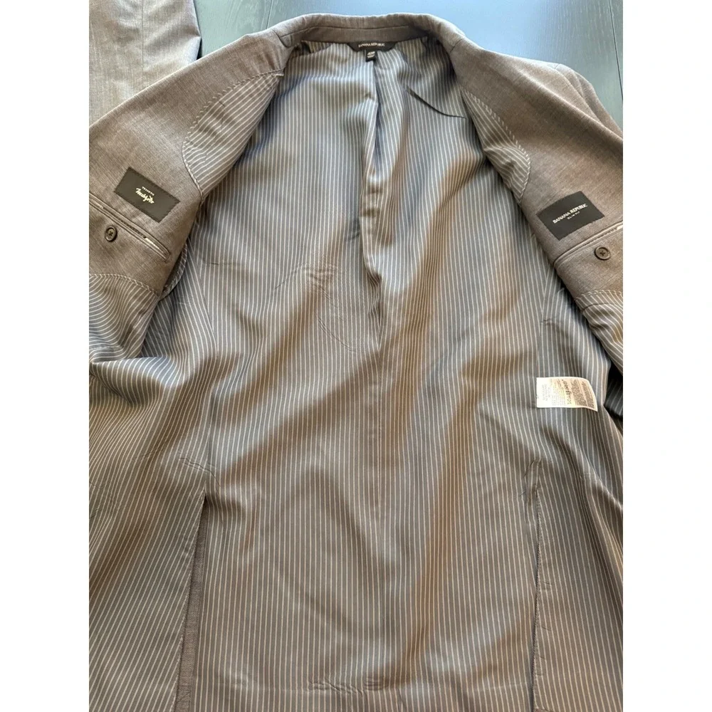 Banana Republic Slim Fit Blazer Mens 42R Gray‎ Marzotto Wool Sport Coat Jacket